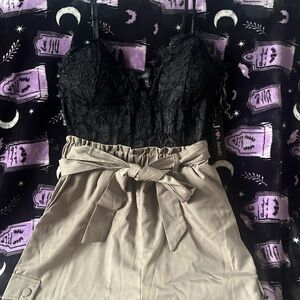 Justify M laced jumpsuit black/tan